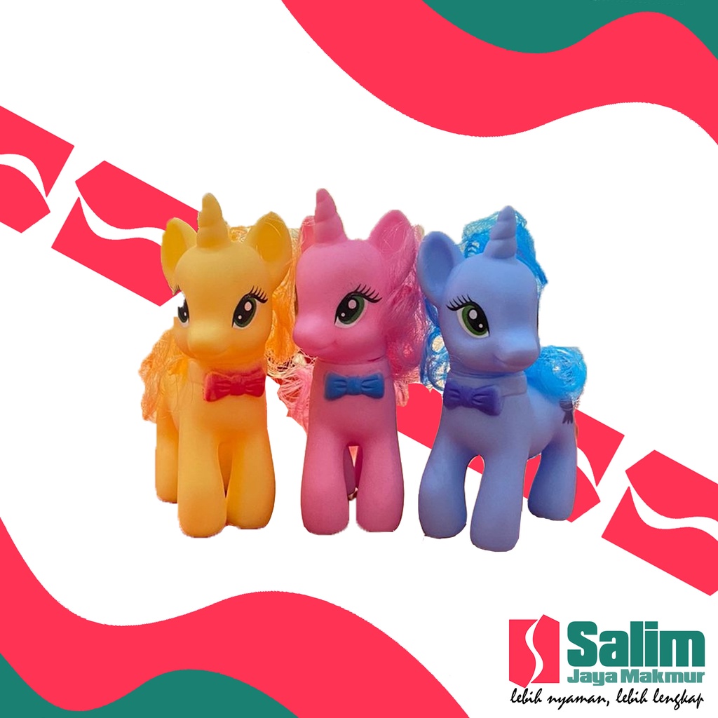 Patung Kue Kuda Poni Karet Ukuran Sedang - Cake Topper Karakter Dekorasi Kue