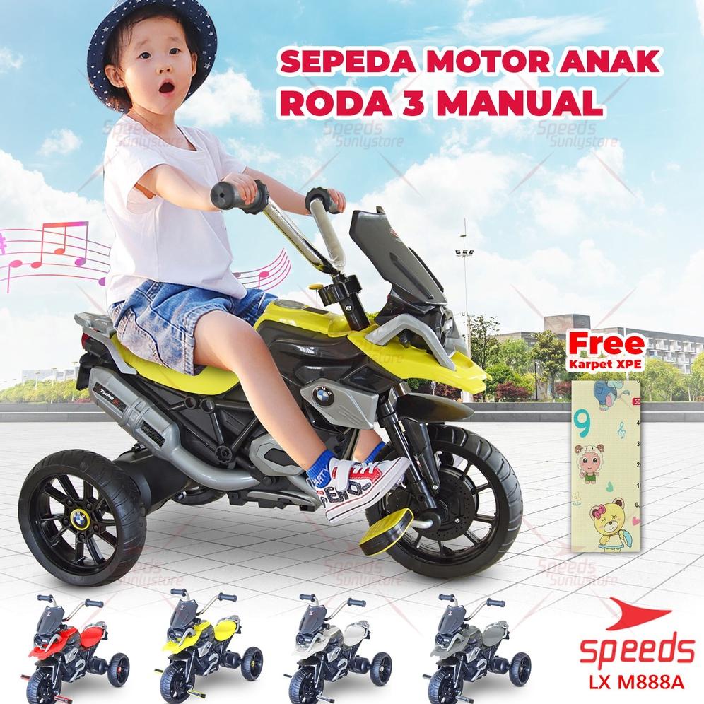 Sepeda Motor Anak 3 Roda Motor Manual Anak Mainan Anak Sepeda Motor Baterai PMB M888A