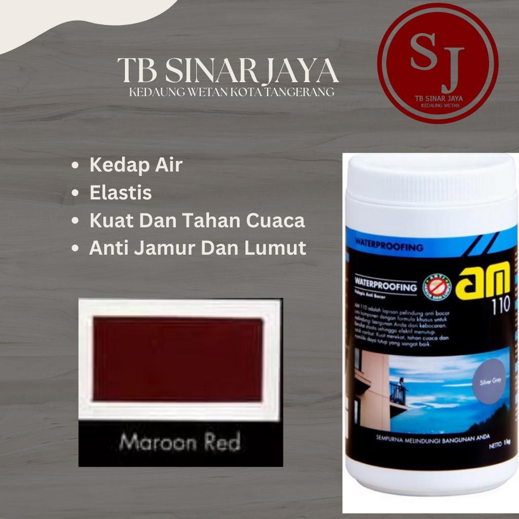 AM 110 WATERPROOFING CAT PELAPIS ANTI BOCOR / KEDAP AIR 1KG - MAROON RED