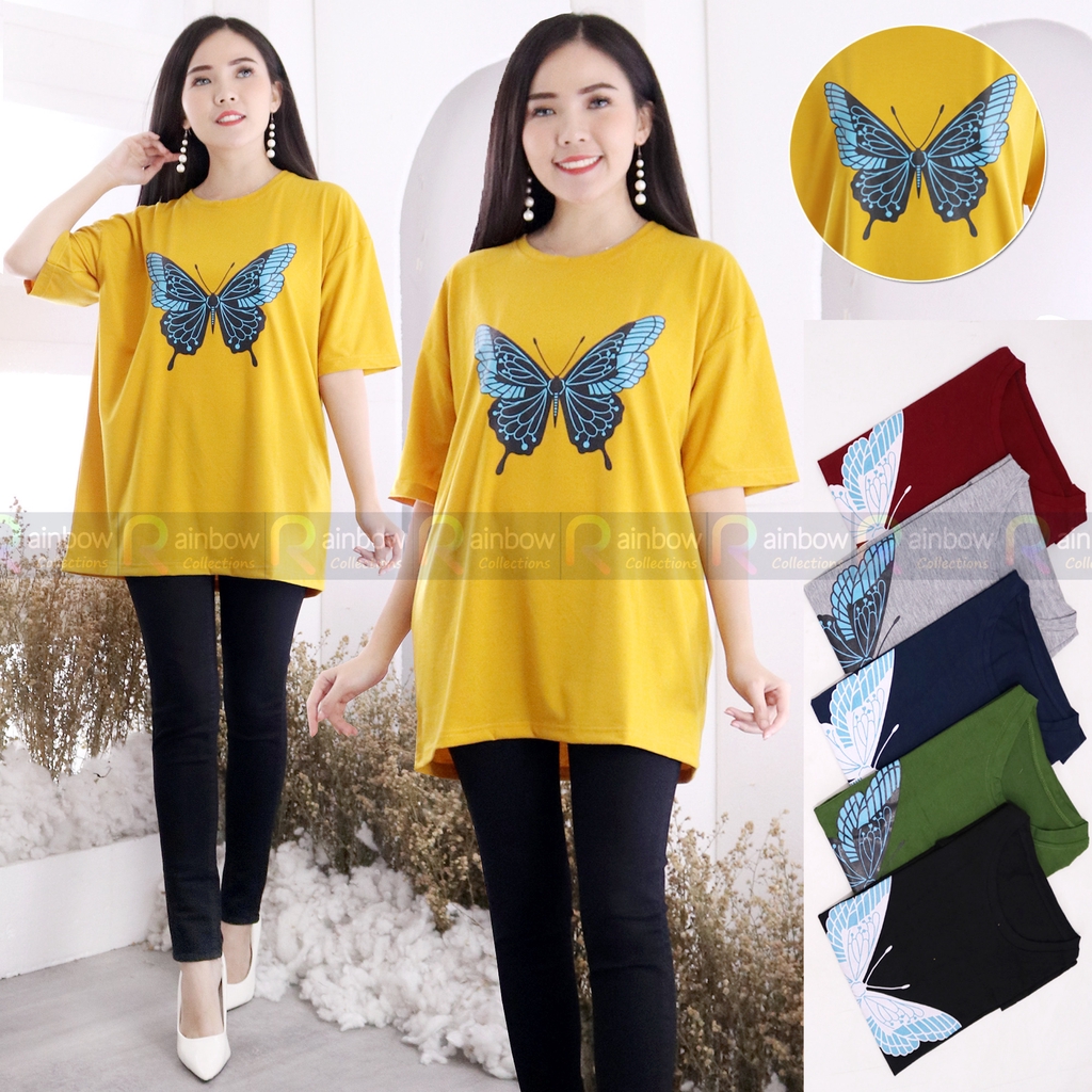 Kaos Jumbo / Atasan BIGSIZE (OVERSIZE) BUTTERFLY Fit XXXL (Ld 106 CM)