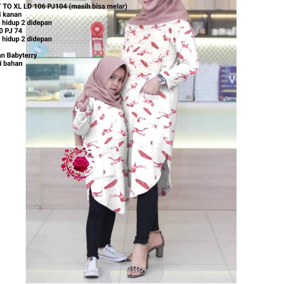 ➢ ( BISA BAYAR DITEMPAT) Kaina Shop / Cp Tunik Flaminggo / Tunik Couple Ibu Dan Anak ֍