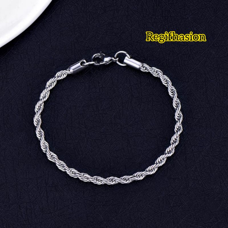 Gelang Titanium Tambang Lilit 20cm anti karat tidak luntur gelang terlaris