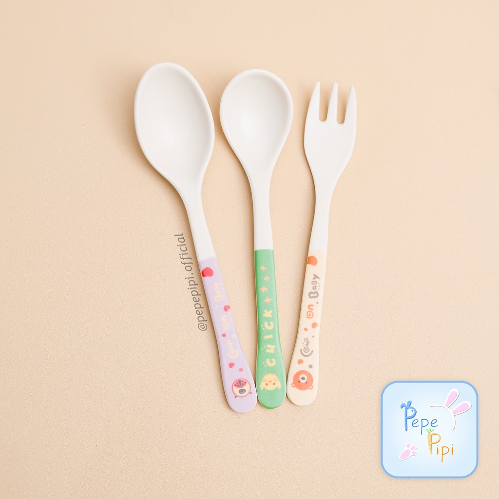 Garpu Anak Serat Bambu AG018 Kids Fork Alat Makan Karakter Binatang Animal garpuh