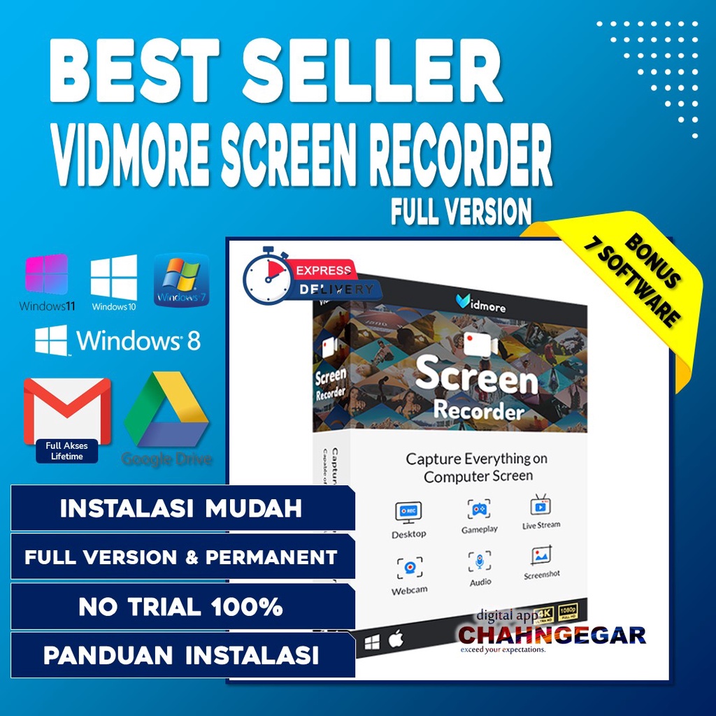 Vidmore Screen Recorder Pro Lifetime Version | Best Screen Recorder Software Perekam Layar Komputer | Webcam | Live Stream | Screenshot