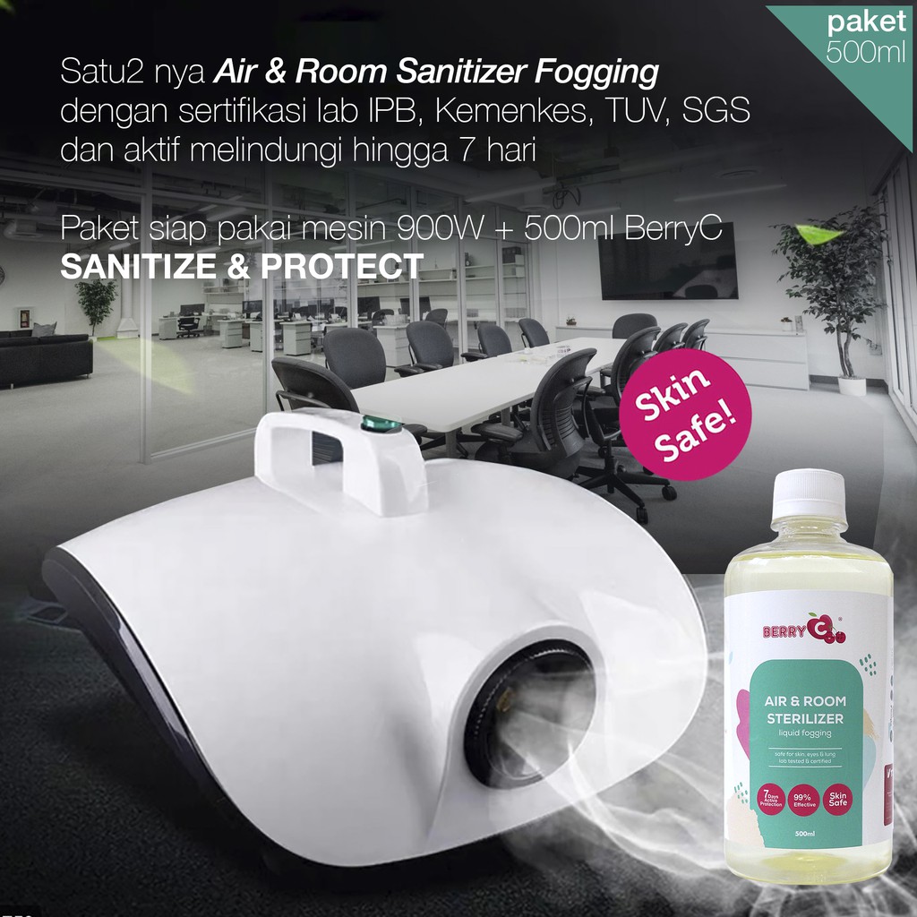 

TEVO Paket Mesin 900W (Timer) Fogging / Smoke / Fog / Machine Asap Disinfektan + 500ML BerryC