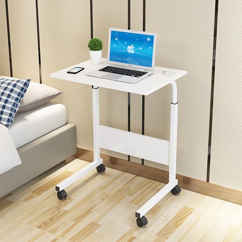 BEST SELLER Meja Laptop Roda Portable Multifungsi Stand Aluminium Meja Belajar Desain Praktis Elegan Premium -COD