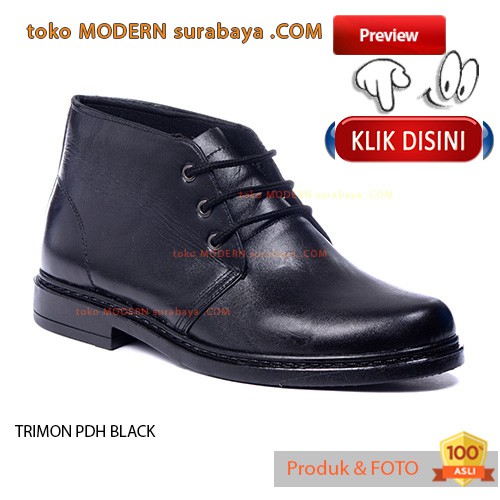 TRIMON PDH BLACK sepatu kerja pantovel pria casual