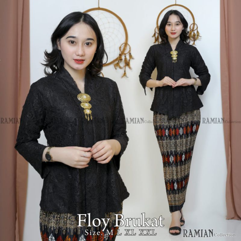 Setelan kebaya Floy Brokat  Terbaru Floy 7/8 Fashion Natal Kondangan Terkini