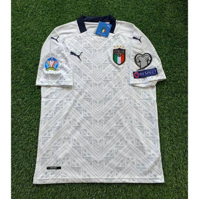 FULL PATCH EURO 2020 JERSEY ITALY AWAY EURO 2020 GRADE ORI