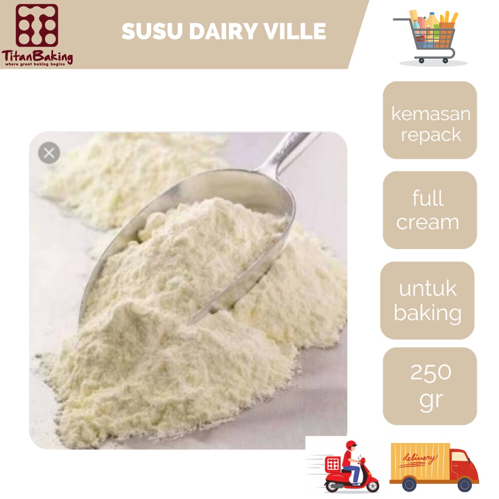 

Susu Bubuk Dairy Ville Full Cream 250 GR Indofood