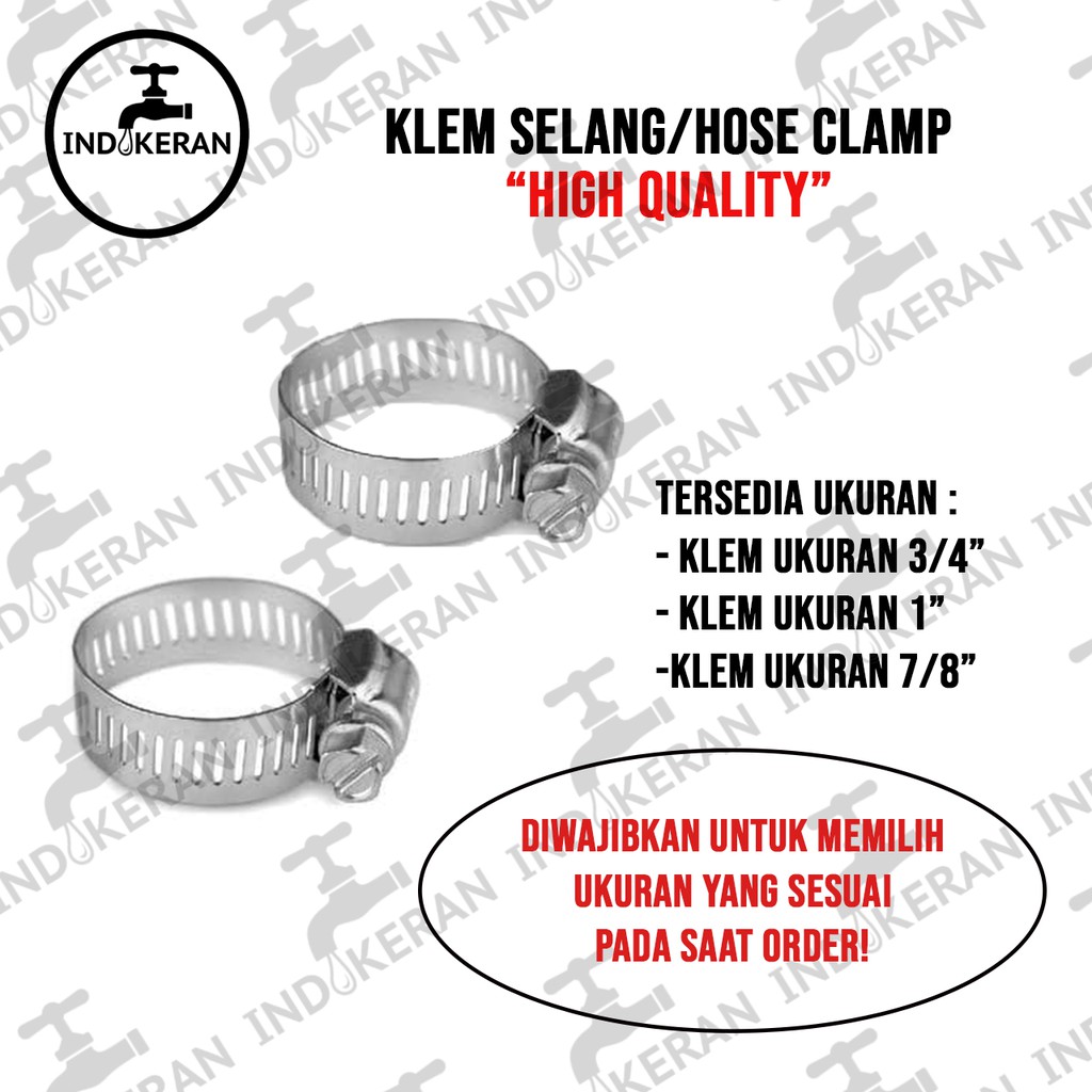 INDOKERAN - Klem Selang Hose Clamp Original Taiwan - High Quality