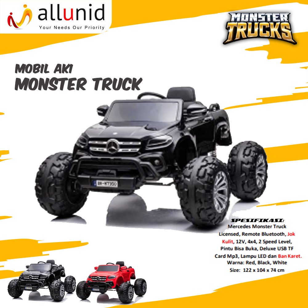 Mobil Aki Marcedes Monster Truck MT950 Ban Karet