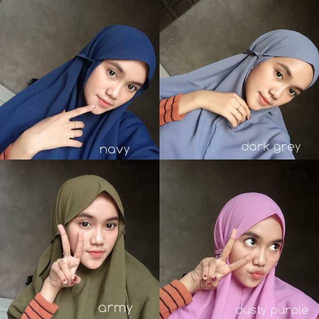 jilbab instant tali belakang non pet diamond crepe premium