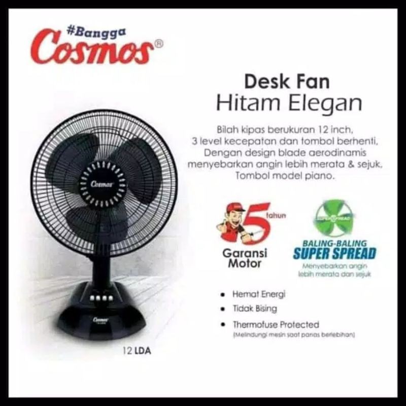 Kipas Desk Fan Cosmos 12-LDA 12Inch (12&quot;)