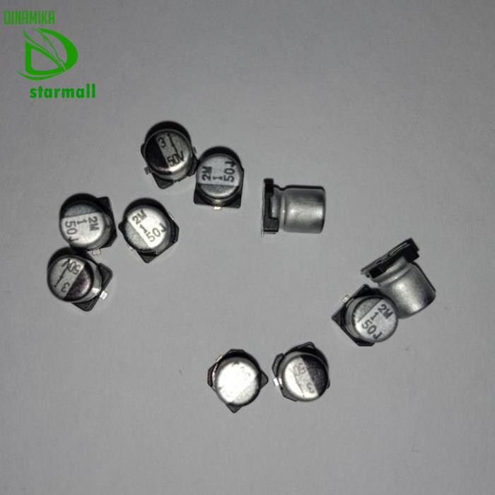 Solid kapasitor capasitor elko elco SMD 1uf 50v 1 uf 50volt original Pcmelebik54 Ayo Order