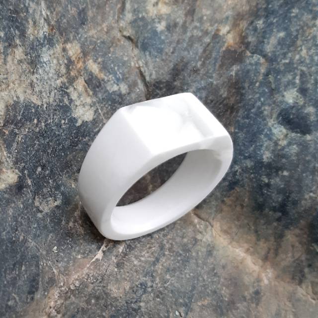 Ring Cincin Natural Giok Salju Aceh Model Kotak