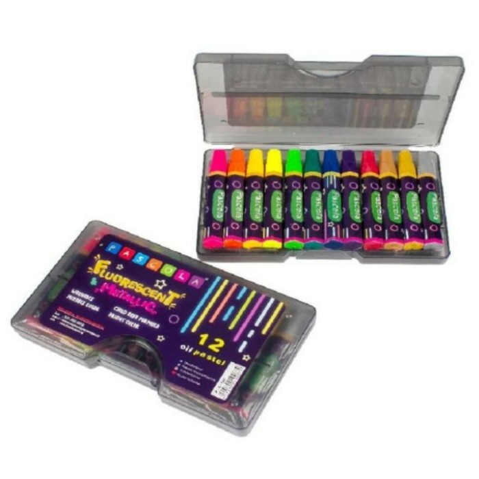 

PASTEL-DRY-OIL- CRAYON PASCOLA FLUORESCENT METALIC OIL PASTEL 12 WAR -OIL-DRY-PASTEL.