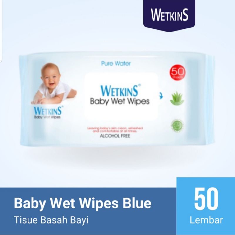 TISSUE BASAH WETKINS BABY 50 SHEET TISU BASAH ANTISEPTIC