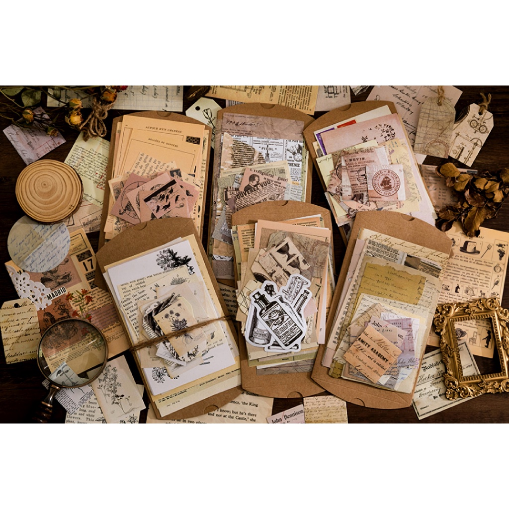 

30 pcs / lot vintage supplies pack DIY Scrapbooking decor journal material paper set craft