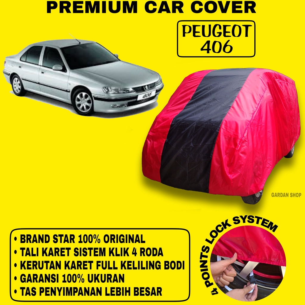 Body Cover PEUGEOT 406 MERAH HITAM Penutup Bodi Mobil Peugeot 406 Waterproof PREMIUM