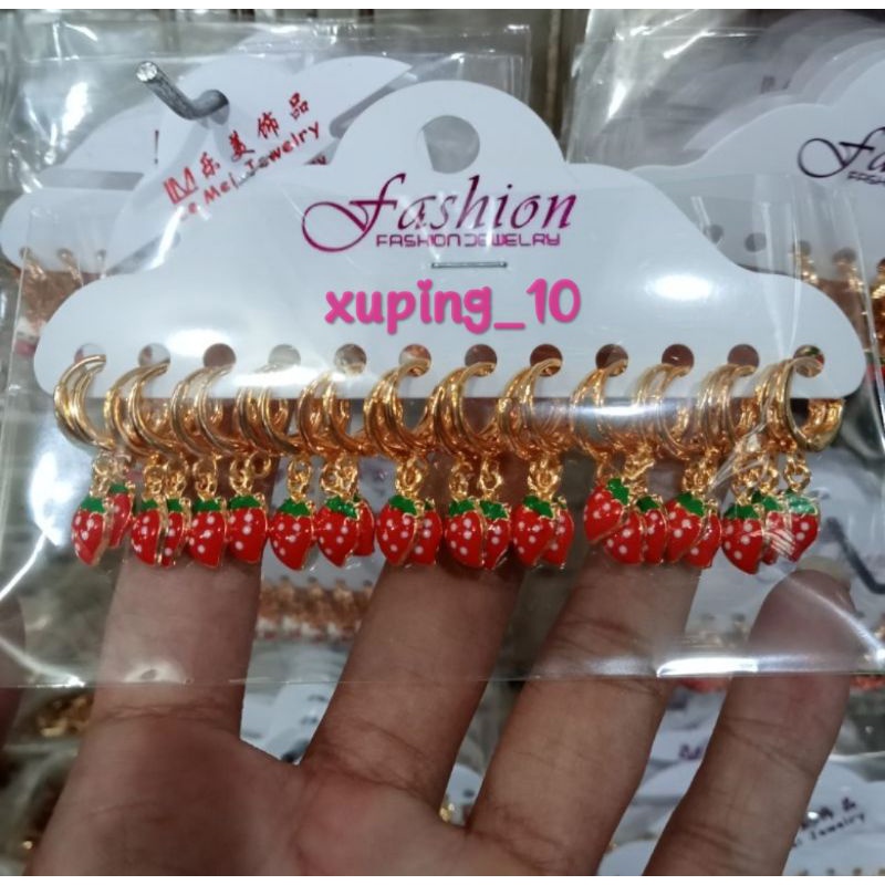 Grosir 1 Lusin anting anak xuping gold, anting karakter.