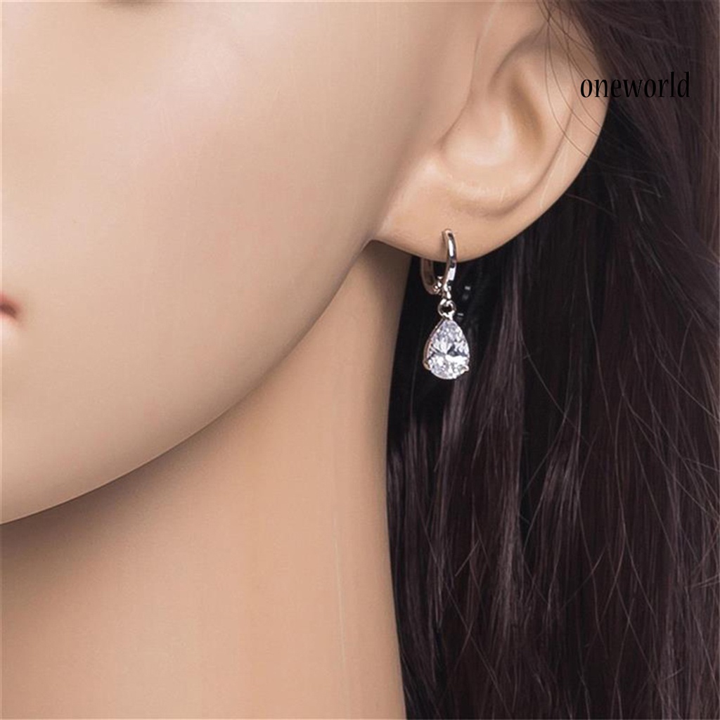 OW@ Earrings Simple Skin-friendly Elegant Teardrop Earrings for Gift