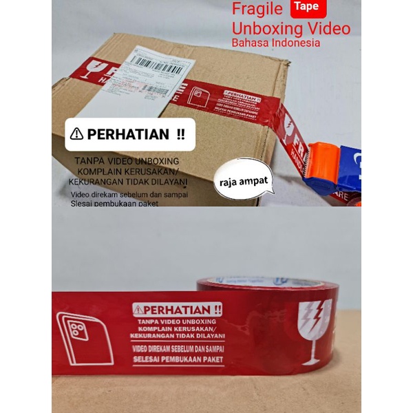 LAKBAN FRAGILE UNBOXING / MAKE YOUR VIDEO UNBOXING / LAKBAN MUDAH PECAH BELAH VARIAN SATUAN