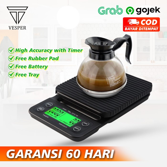 

DISKON - (BISA COD) Drip scale / timbangan kopi digital / coffee drip scale V60 with timer