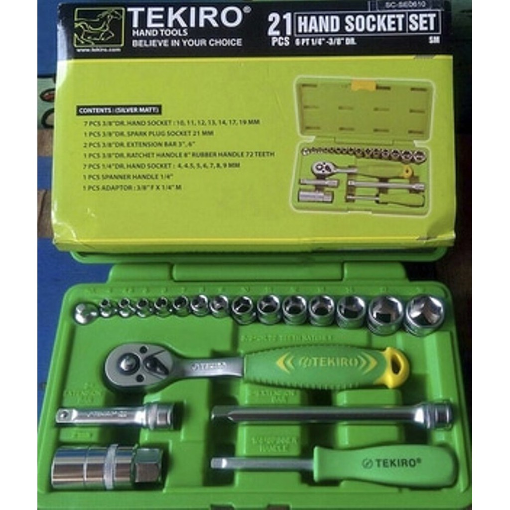 TEKIRO KUNCI SOCK SET DR.HAND SOCKET SET 21 PCS 6 PT PLASTIK TEKIRO SC-SE0610