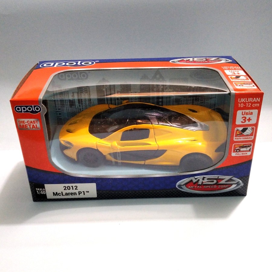 Koleksi Pajangan MSZ Diecast Apolo Mobil McLaren P1 2012 Kuning
