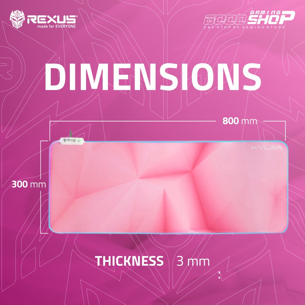 REXUS KVLAR TR2 MOUSEPAD GAMING RGB SPEED EDITION PINK