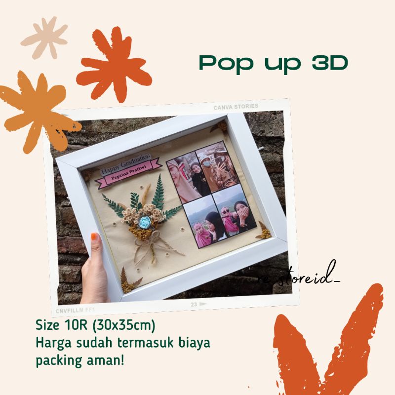 Kado unik/Pop up frame 3D/Kado frame/Free box