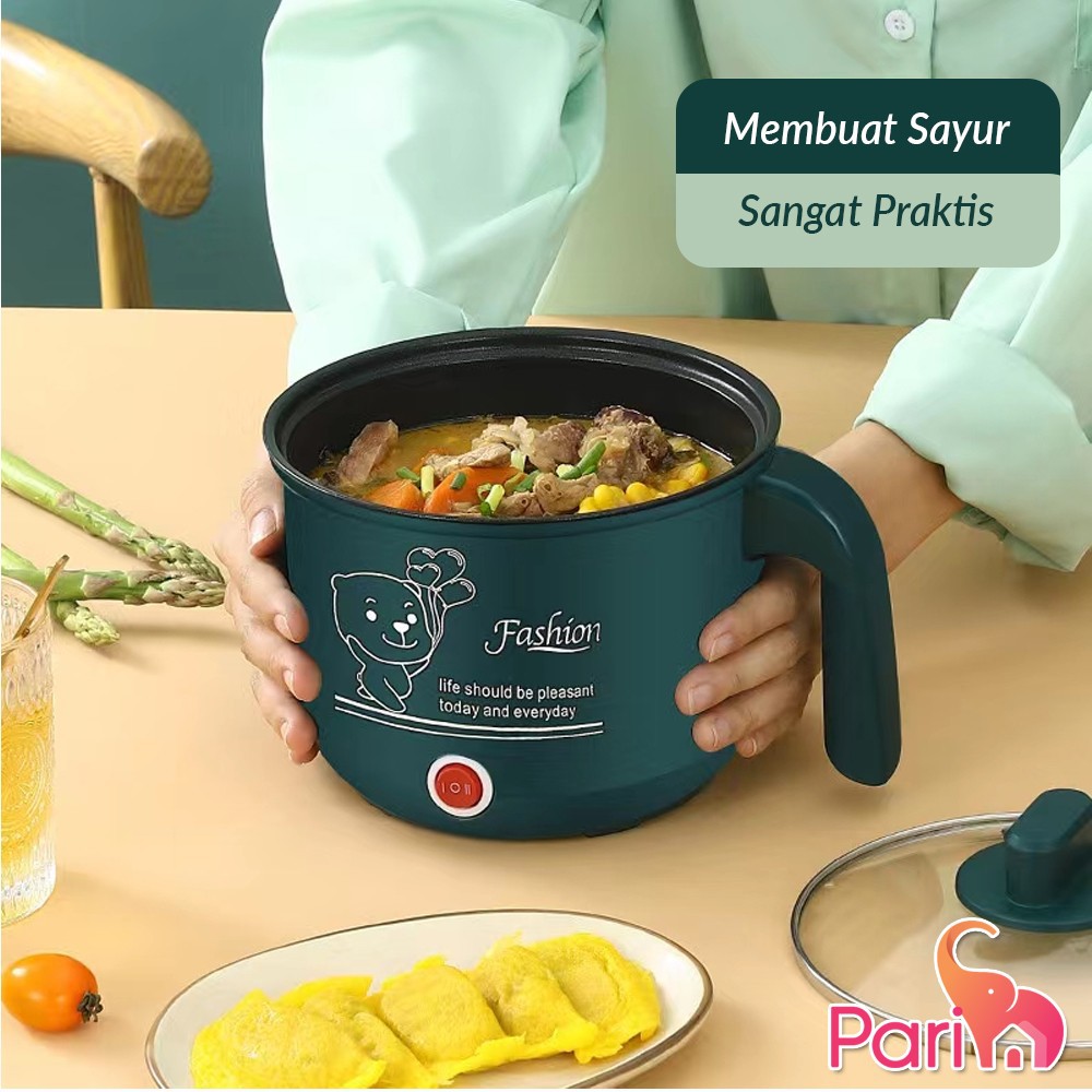 PARIM Panci Penggorengan / Panci listrik Panci Rice Cooker Multifungsi Warna Hijau 0.8Liter  PR-801
