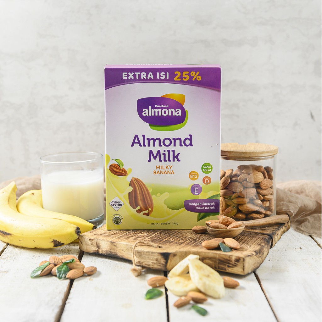 ALMONA Almond Milk Powder ASI BOOSTER with Daun Katuk, Banana Smoothie