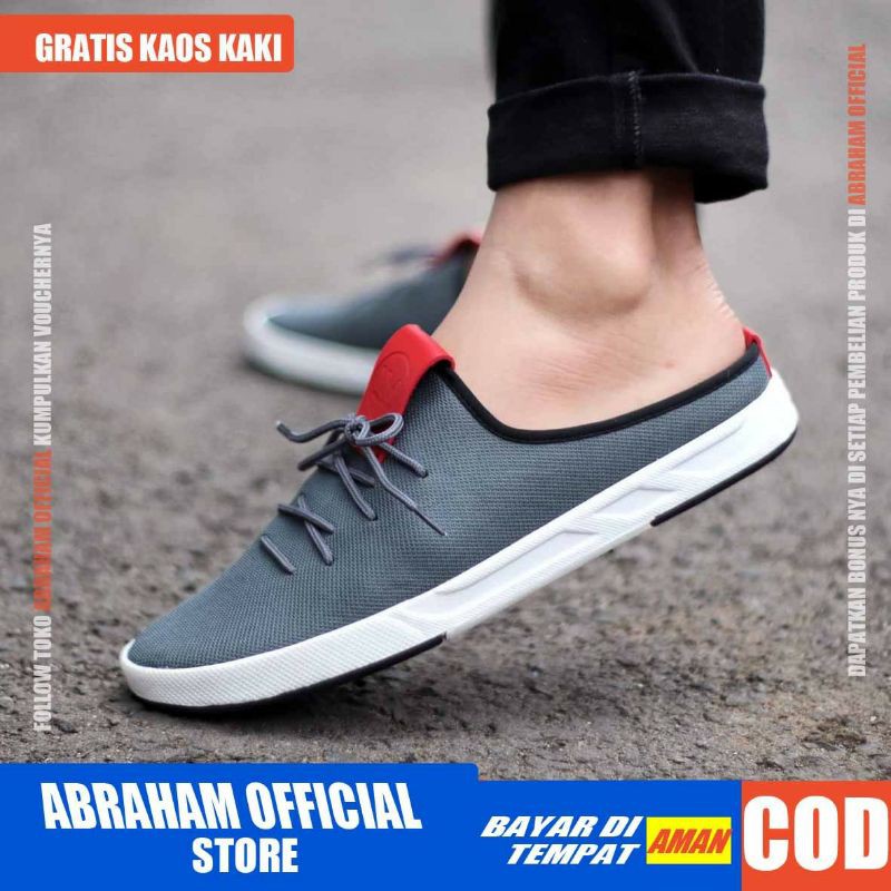 ABRHM x SUARS Sepatu Sandal Slide Pria Sandal Slop Pria Sepatu Sandal Selop Cowok /Bustong Keren Ori Kekinian