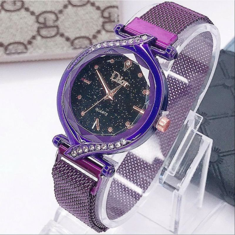 JAM TANGAN ANALOG WANITA RANTAI MAGNET JAM TANGAN MEWAH