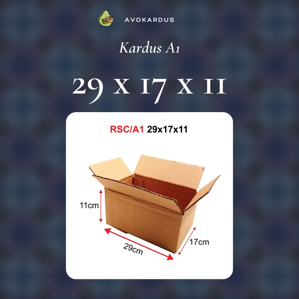 

Kardus / Box / Karton / Packing / Packaging / Kotak / Dus RSC / A1 – 29 x 17 x 11 B-Flute