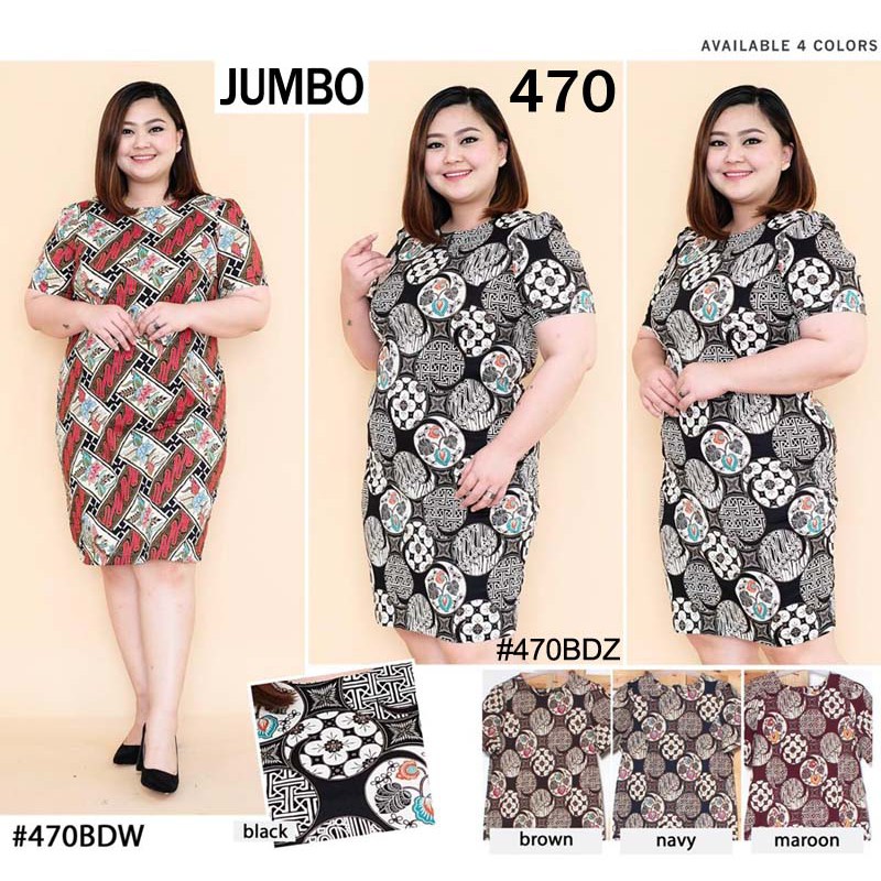 BIGCLO Dress Batik Jumbo Vol39 Baju Kantor Resmi Batik 