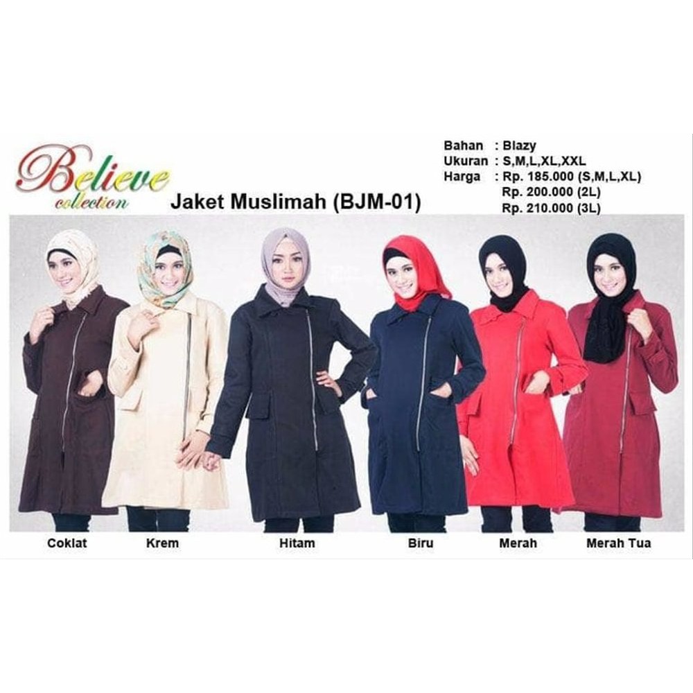 Termurah Believe jaket Muslimah BJM 01 Jaket Wanita Berkualitas