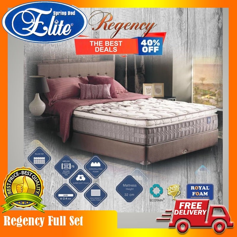Springbed Murah Fullset Elite Regency Bed Divan Sandaran