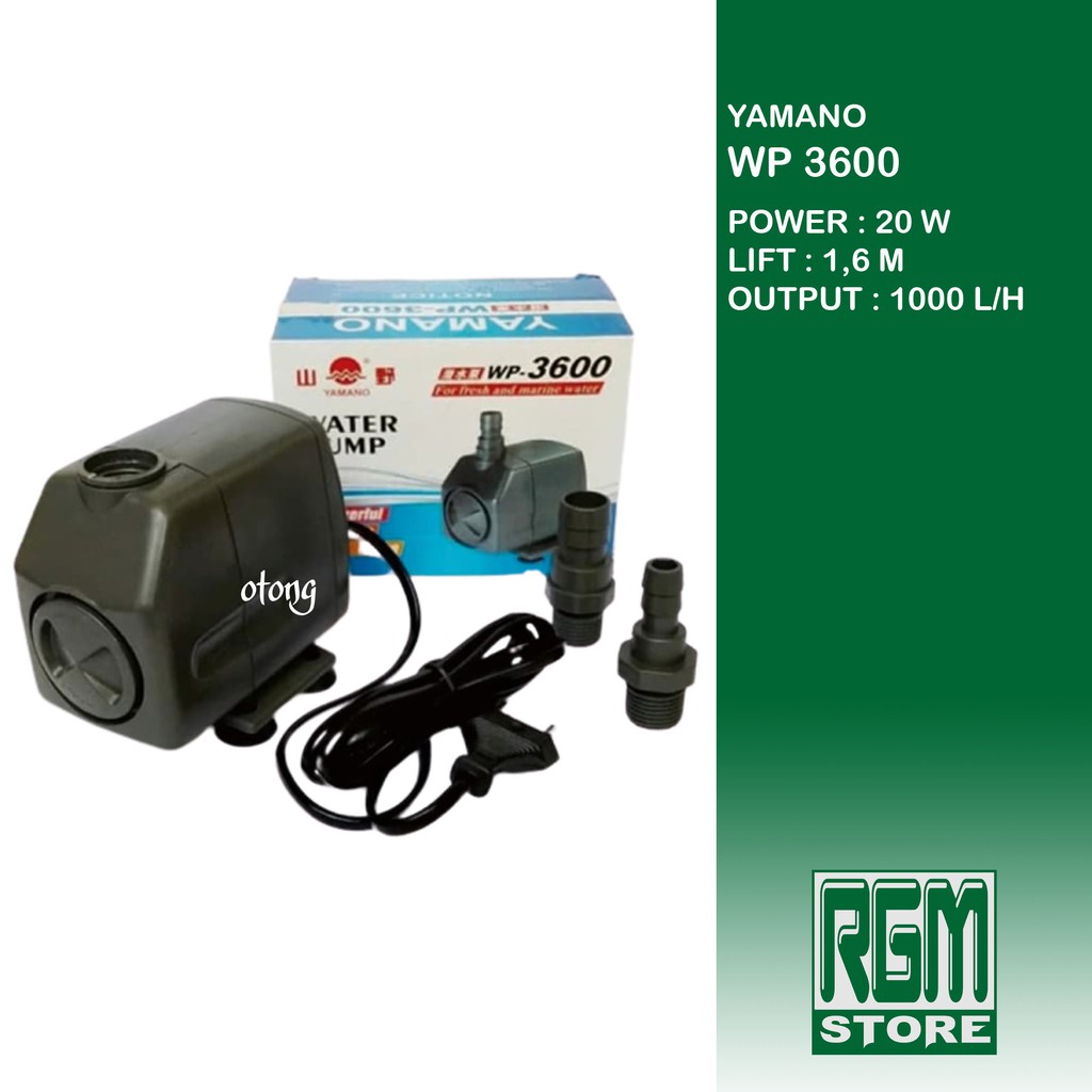 Yamano WP - 3600 wp3600 mesin pompa celup kolam aquarium aquascape