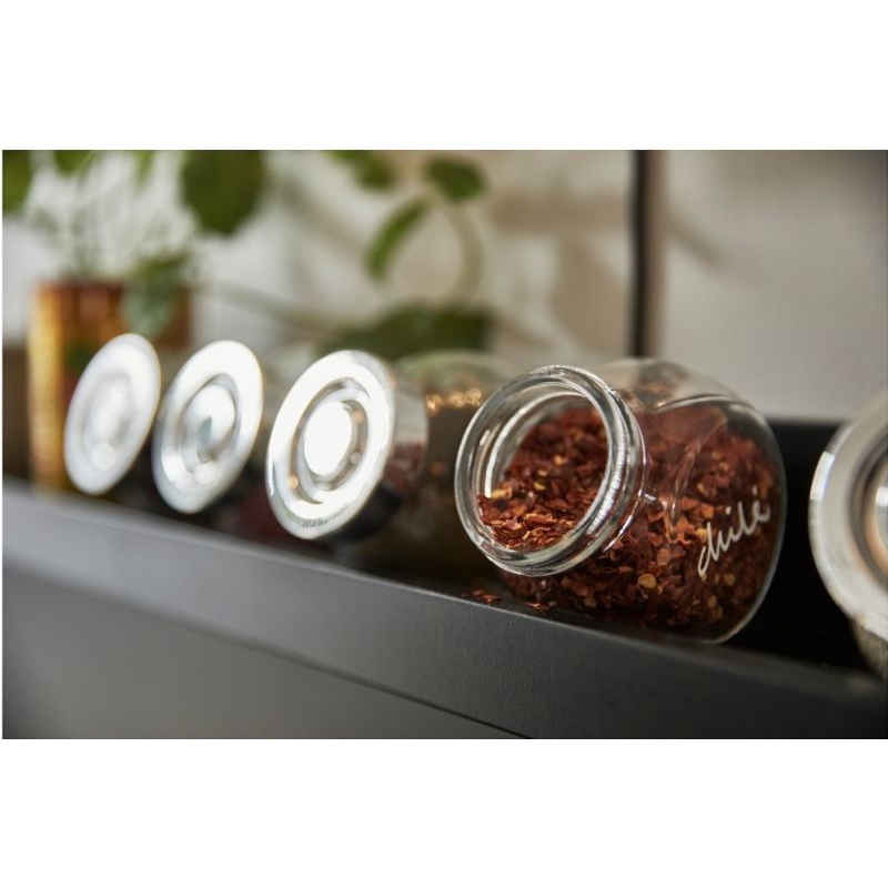Stoples Toples Wadah Tempat Bumbu Kaca Serbaguna Kecil 150 ml  Set 4 pcs