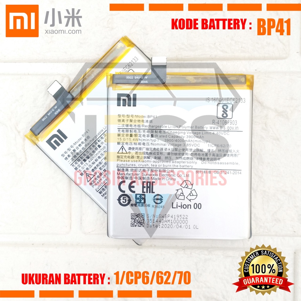 Baterai Battery Original Xiaomi BP41 BP-41 For Tipe HP Redmi K20 - Mi 9T - M1903F10G - M1903F10I - MZB7720EU