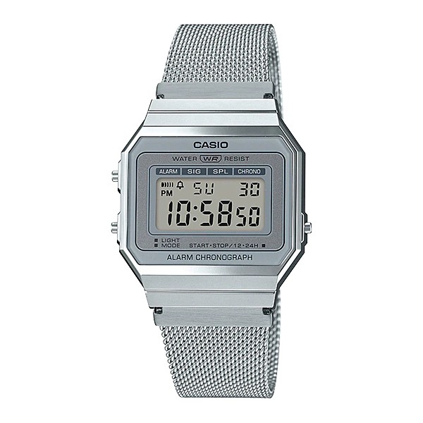 Casio Original A700WM-7A / A700WM Jam Tangan Unisex Digital Stainless Silver