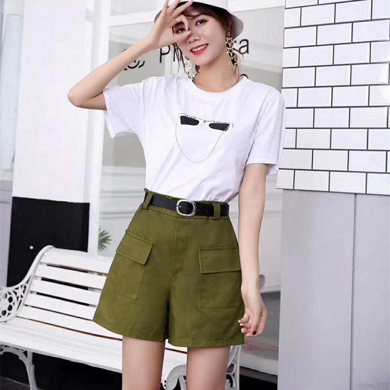  Celana  Pendek  Wanita  Model  High Waist dengan Bahan  Katun  