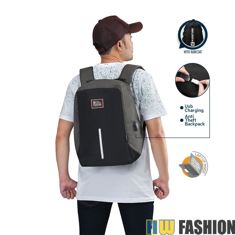 Kuzatura - KZR 206 Tas Ransel Pria Hitam murah original cibaduyut keren