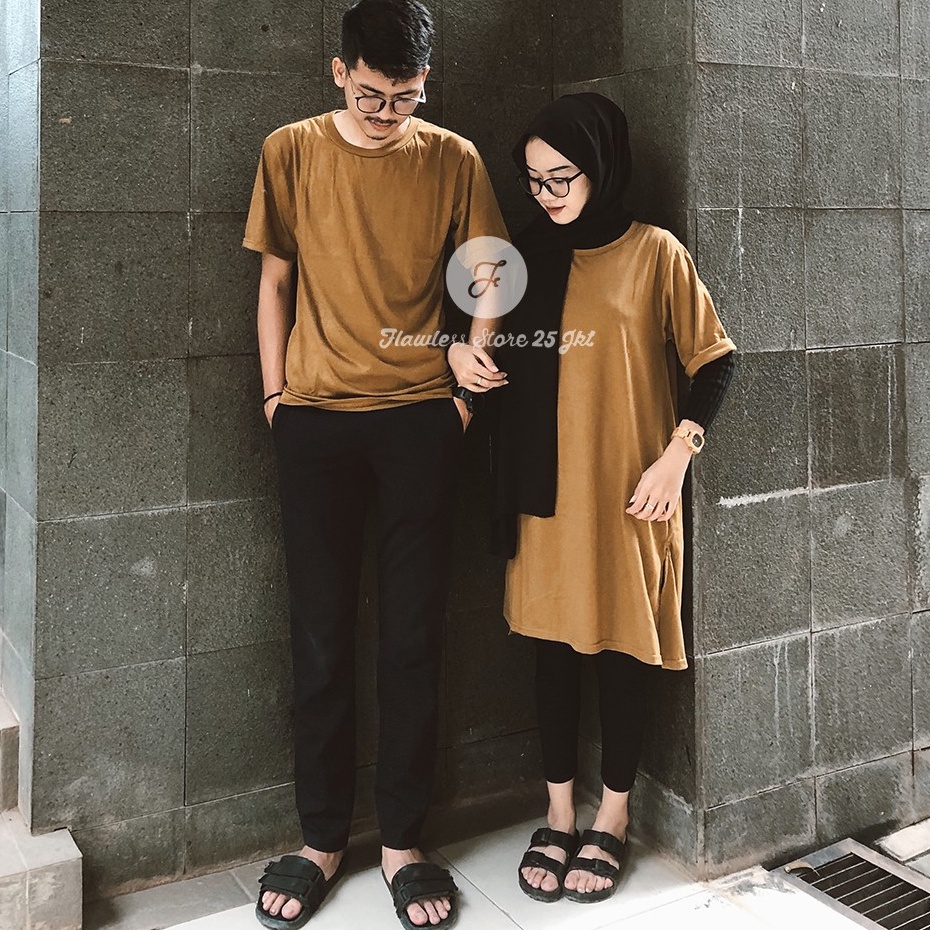 couple tshirt dress zoya oversize  kaos pasangan basic