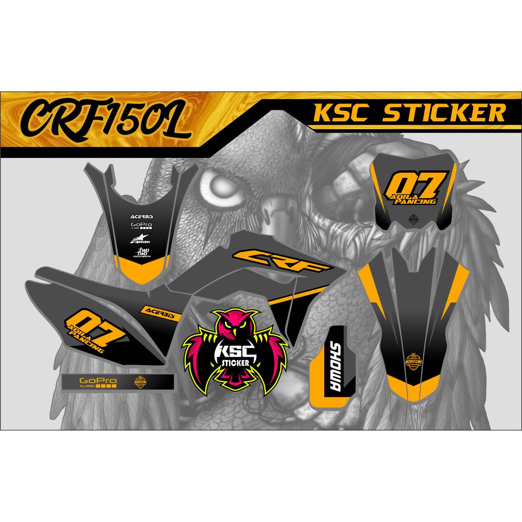 DECAL STIKER  CRF 150L SUPERMOTO GOLD FULL BODY