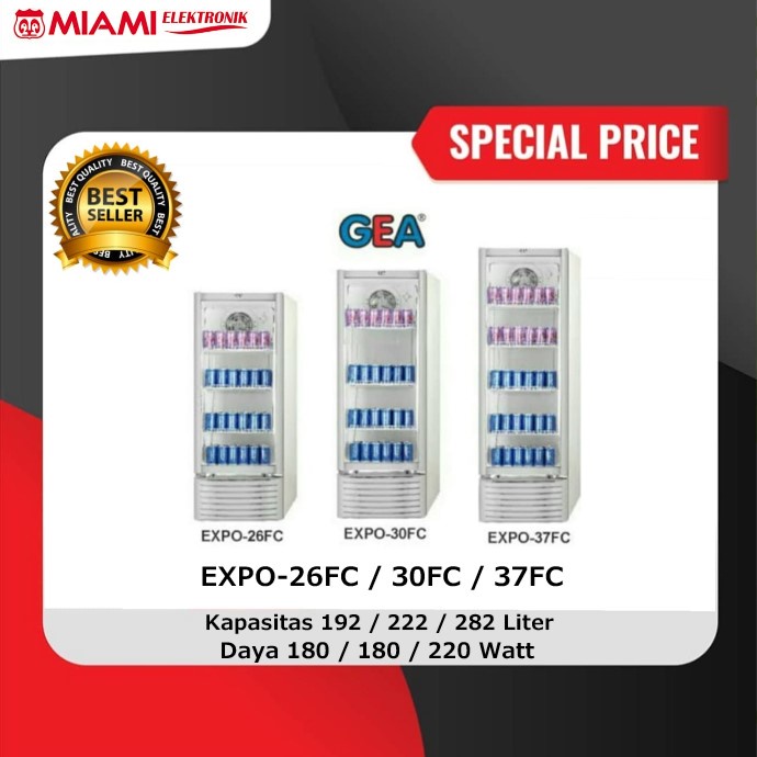 GEA Display Cooler 222 Liter EXPO-30FC / Showcase 180 Watt EXPO30FC 4 Rak