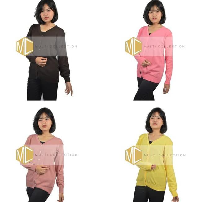 Gkpq Kardigan Rajut Baju Rajut Korea Sweater Rajut Wanita - Kuning Gggc